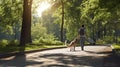 pet dog walk leash Royalty Free Stock Photo