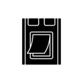 Pet doors black glyph icon