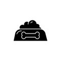 Pet food bowl black glyph icon