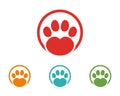 pet footprint logo icon template