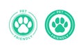 Pet friendly logo icon for Pets allowed hotel sign.