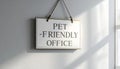 Pet-Friendly Office Sign Hanging on a Wall Royalty Free Stock Photo