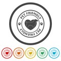 Pet friendly ring icon, color set Royalty Free Stock Photo