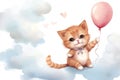 Pet fur balloon cats pretty fluffy feline kitty domestic cartoon cute animal kitten