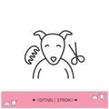Pet grooming line icon. Editable illustration