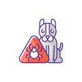 Pet hazards RGB color icon