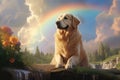 Pet Heaven Serene Rainbow Bridge Sunlight.AI