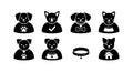 Pet icons with dogs and cats in simple black silhouette style for digital design and user interface elements Royalty Free Stock Photo