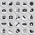 Pet icons set on plates background for graphic and web design, Modern simple vector sign. Internet concept. Trendy symbol for