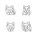 Pet infections linear icons set Royalty Free Stock Photo