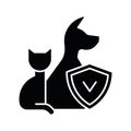 Pet insurance black glyph icon