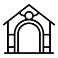 Pet kennel icon outline vector. Dog house. Royalty Free Stock Photo