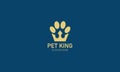Pet King Logo Design Vector Template, Minimal Pet Royal, King, Crown Logo Design Royalty Free Stock Photo