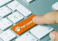 Pet Lover - Inscription on Orange Keyboard Key Royalty Free Stock Photo