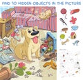 Pet Made A Mess In The House. Find 10 Hidden Objects