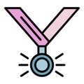 Pet medal icon color outline vector Royalty Free Stock Photo