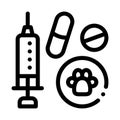 Pet Medicaments Icon Vector Outline Illustration