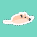 Pet Mouse Sticker in trendy line cut isolated on blue background Royalty Free Stock Photo