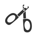 Pet nail clippers glyph icon