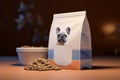 Pet nourishment White package bag visualized for 3D rendering