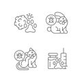 Pet parasites linear icons set