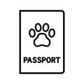 Pet passport icon. Animal travel document. Personal passport for travel with dog or cat