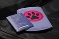 Pet Passport and Pet on Board sticker Royalty Free Stock Photo