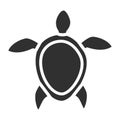 Turtle silhouette icon on white background Royalty Free Stock Photo