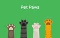 Pet paw print vector icon. Dog or cat foot black paw animal isolated illustration Royalty Free Stock Photo