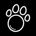 Pet paw simple vector icon. Black and white illustration of animal paw. Outline linear icon. Royalty Free Stock Photo