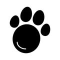 Pet paw simple vector icon. Black and white illustration of animal paw. Solid linear icon. Royalty Free Stock Photo