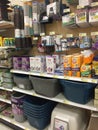 Pet products on shelves for sale at store Royalty Free Stock Photo