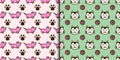 Pet seamless pattern vector graphic domestic insignia cat dog veterinary animal background illustration