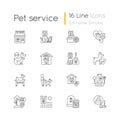 Pet service linear icons set Royalty Free Stock Photo