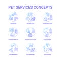 Pet services concept icons set Royalty Free Stock Photo