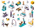 Pet Services Isometric  Set Royalty Free Stock Photo