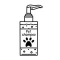 Pet shampoo vector icon. Cosmetics for washing dogs and cats. Products for animals, veterinary and grooming. Soap bottle