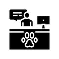 pet shelter worker workspace glyph icon vector illustration