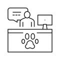 pet shelter worker workspace line icon vector illustration