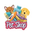 Pet shop accessories icons