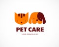 Pet shop, animals veterinary clinic, dog and cat logo, symbol. Vector design and illustration Royalty Free Stock Photo