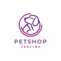 Pet Shop Care Logo Design Linear Circle