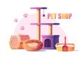 Pet Shop Cartoon Illustration