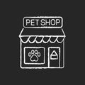 Pet shop chalk white icon on black background