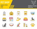 Pet Shop color line icon set, pet store collection, vector graphics, logo illustrations, pet shop vector icons, animal Royalty Free Stock Photo