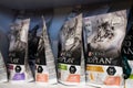 Pet shop. Dog and cat Food Products On Animals Supermarket Shelf. Kropivnitskiy, Ukraine, July 28, 2020