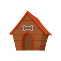 Pet shop icon. Dog House. Pet accessory. Vector illustration in flat style clip art. Petshop supermarket