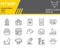 Pet Shop line icon set, pet store collection, vector graphics, logo illustrations, pet shop vector icons, animal signs