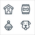 Pet shop line icons. linear set. quality vector line set such as dog, jingle bell, pet food