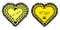 Heart shaped logo template. Logo desiign for pet shops. Fury frame. Creative ideas for logo design